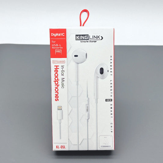 Kinglink 1m In-Ear Music Headphones For USB-L Cable KL05L