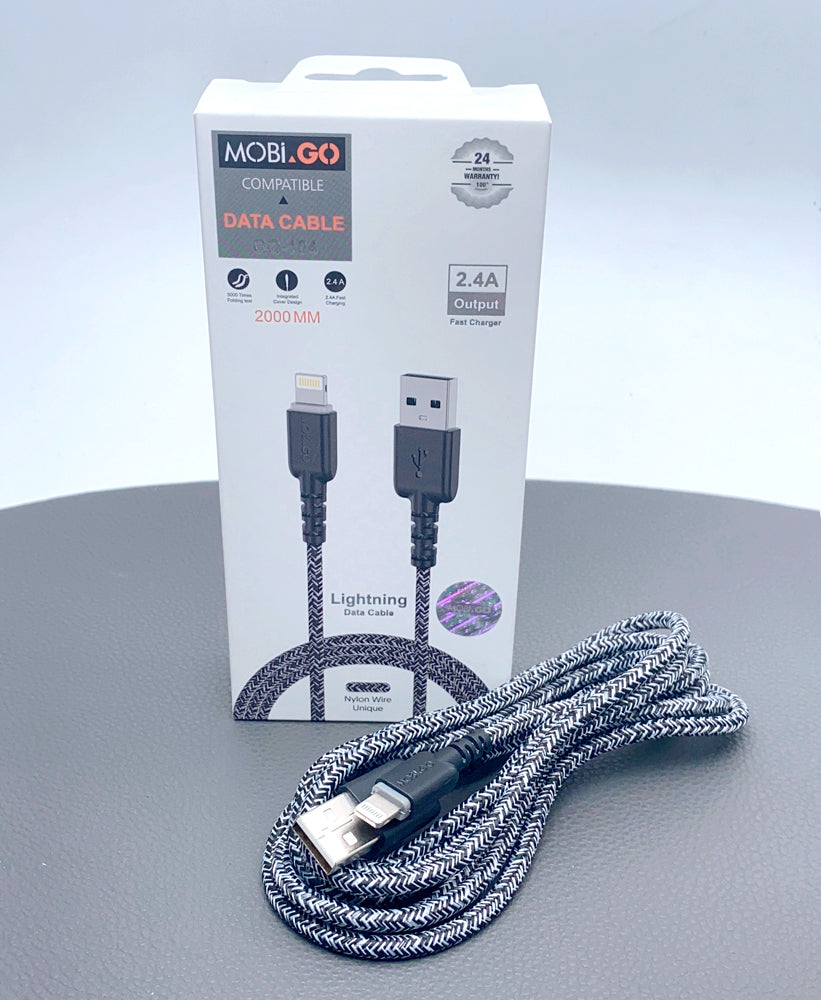 Mobigo 2m nylon fast lightning cable GO104