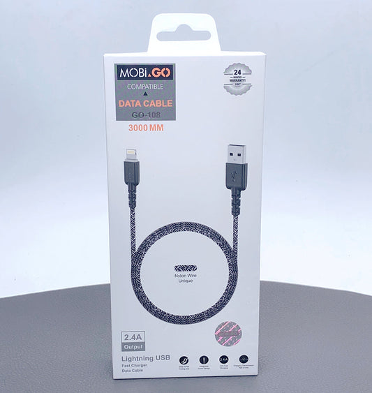 Mobigo 3m nylon Lightning cable GO108