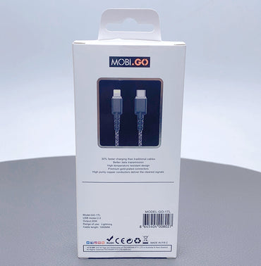 Mobigo 1m nylon PD 20W Type-C to lightning cable GO1TL