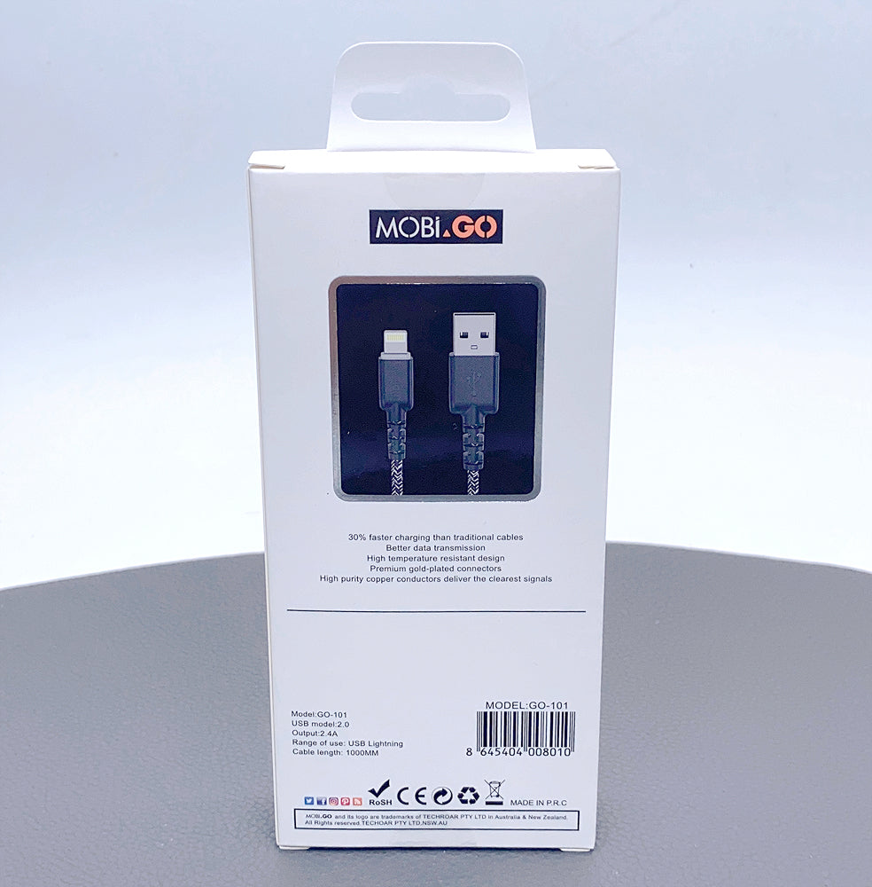 Mobigo 1m nylon lightning cable GO101