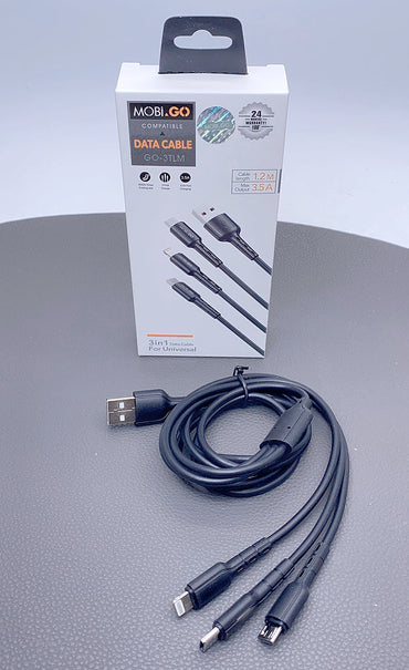 Mobigo 1.2m 3 in 1 cable GO3TLM