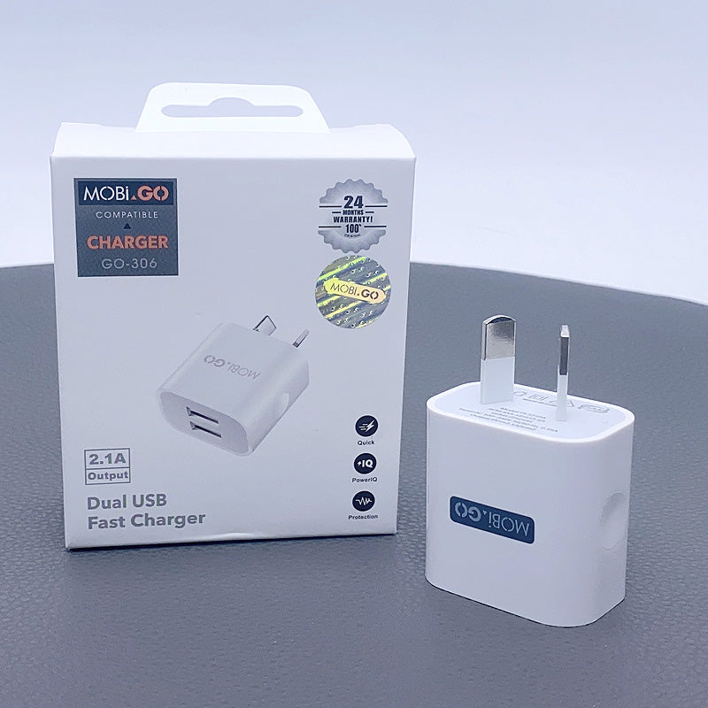 Mobigo 2.1A fast wall charger GO306