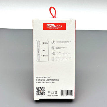 Kinglink 1m In-Ear Music Headphones For USB-L Cable KL05L