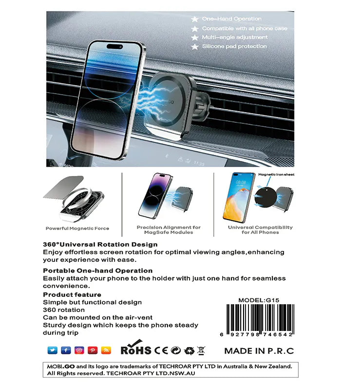 Mobigo Car Bracket Air Vent Holder for MagSafe G15