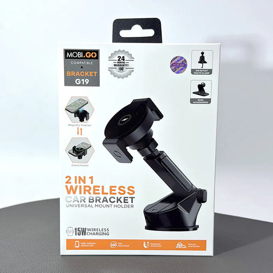 Mobigo 2 in 1 Wireless Car Bracket Holder G19