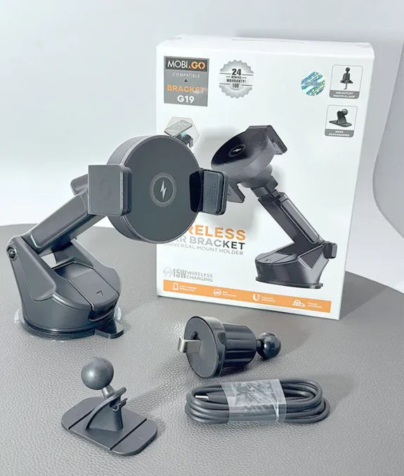 Mobigo 2 in 1 Wireless Car Bracket Holder G19