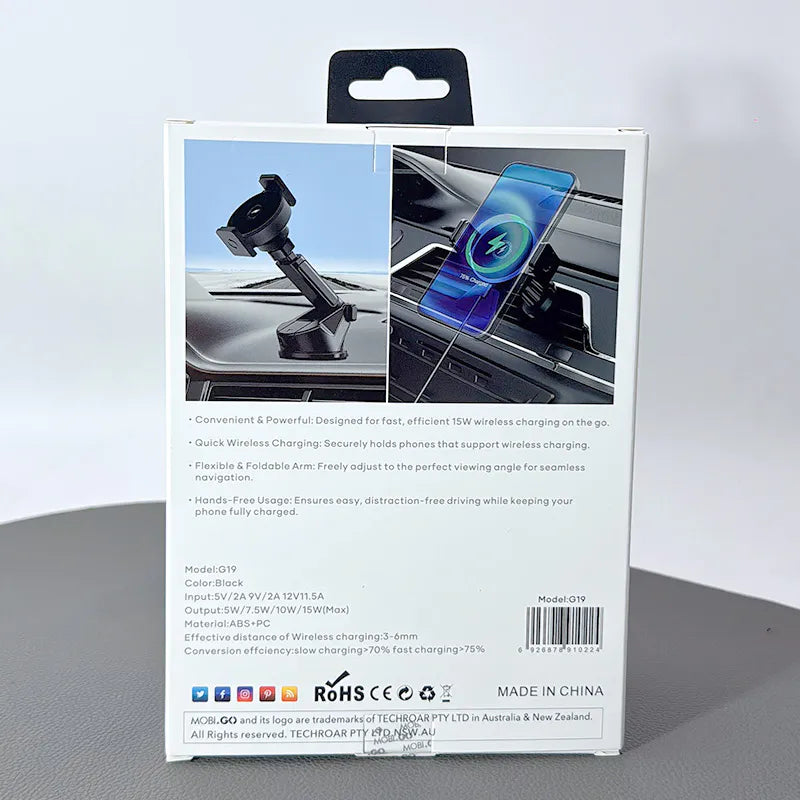 Mobigo 2 in 1 Wireless Car Bracket Holder G19