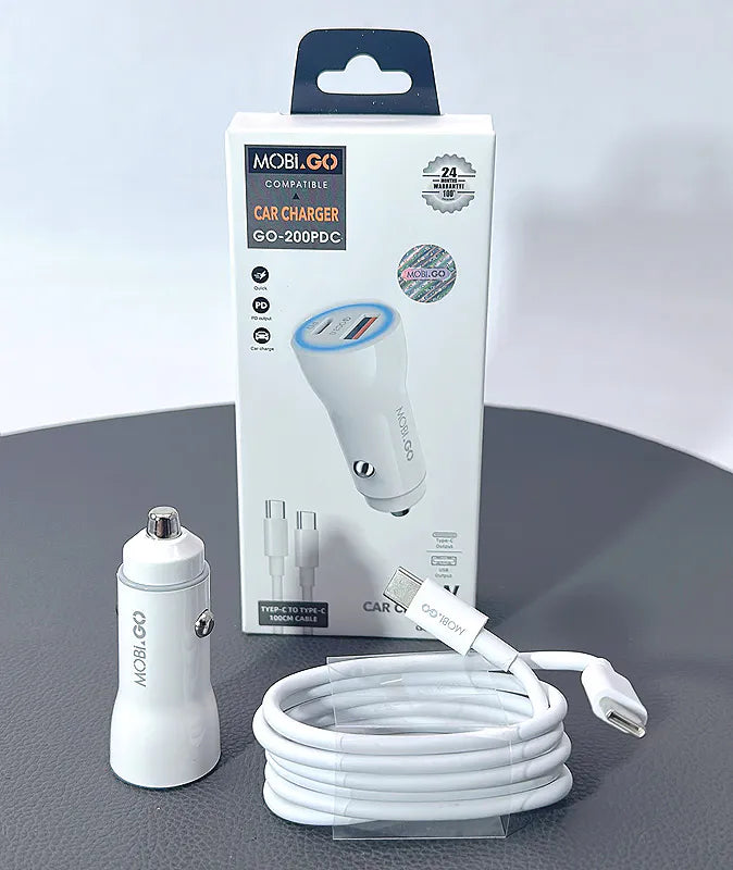 Mobigo PD 38W car charger with Type-C to Type-C cable GO200PDC