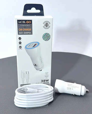 Mobigo PD 38W car charger with Type-C to Lightning cable GO200PDL