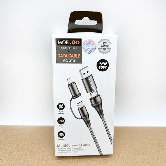 Mobigo 1m PD 60W 4 in 1 MultiConnect Cable GO3TU