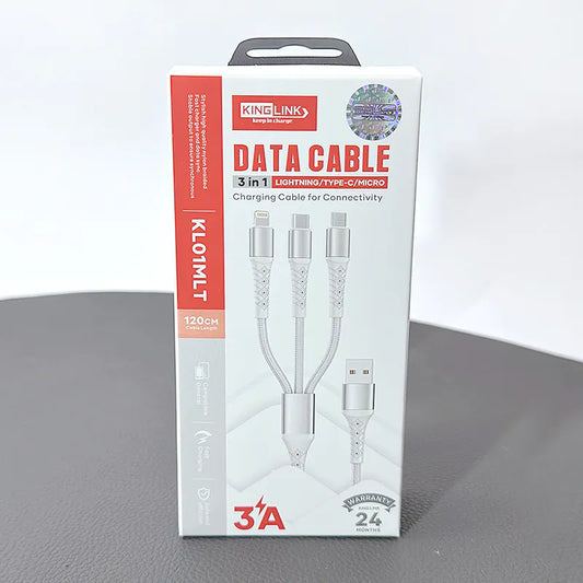Kinglink 1.2m 3 in 1 Lightning Type-C Micro Cable KL01MLT