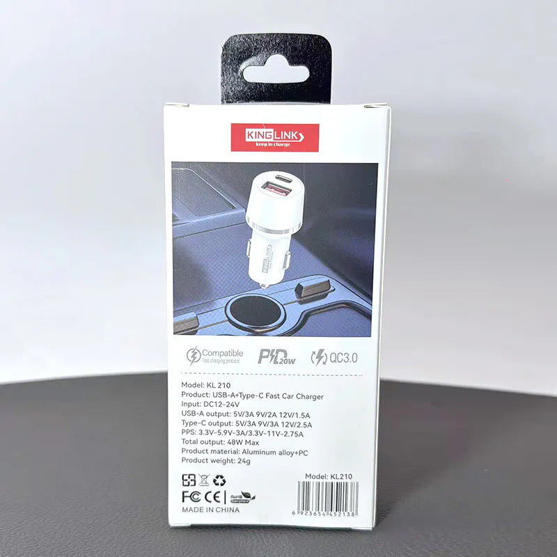 Kinglink PD 20W QC 3.0 Car Charger KL210
