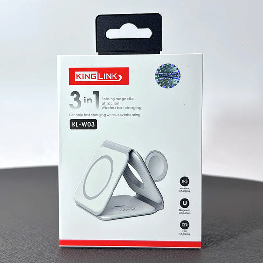 Kinglink 3 in 1 Folding Magnetic Attraction Wireless Charging Station KLW03