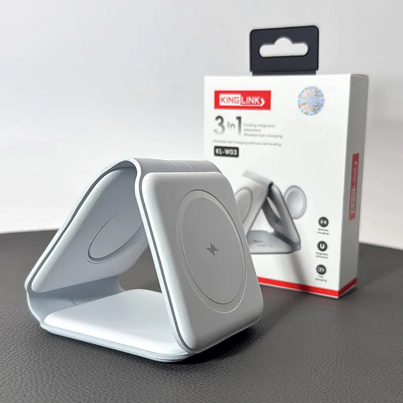 Kinglink 3 in 1 Folding Magnetic Attraction Wireless Charging Station KLW03