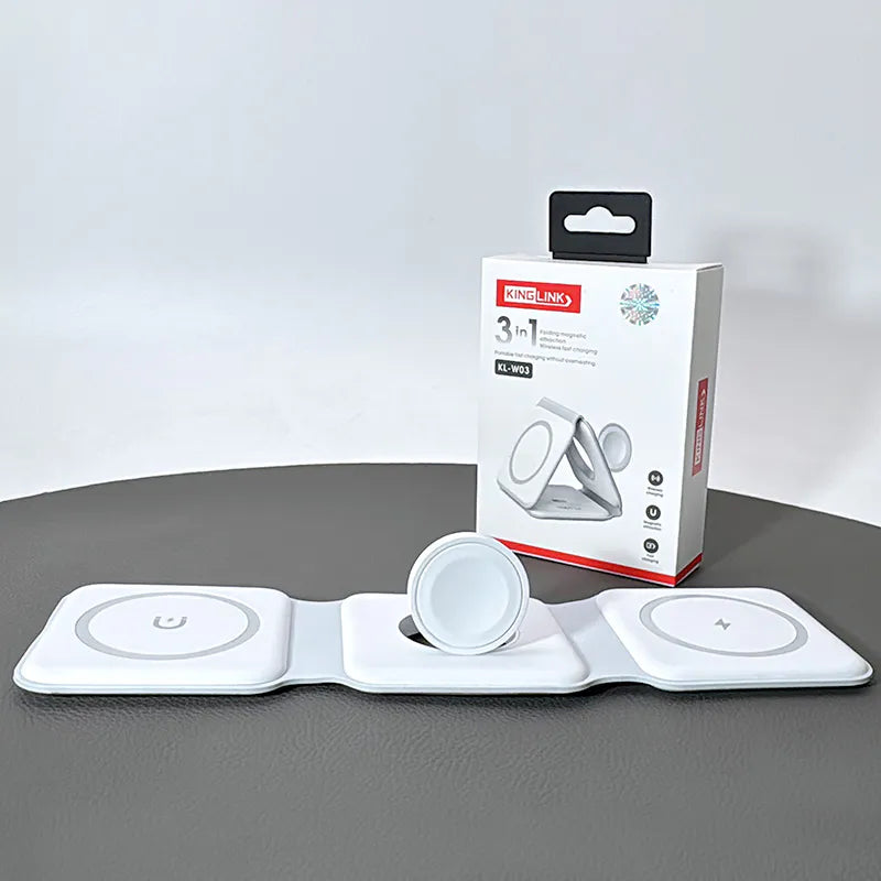 Kinglink 3 in 1 Folding Magnetic Attraction Wireless Charging Station KLW03