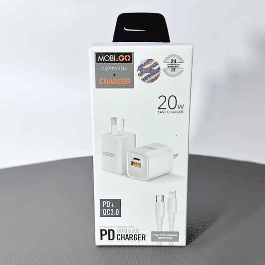 Mobigo PD 20W Wall Charger with Type-C to lightning cable TCS2081ACLC