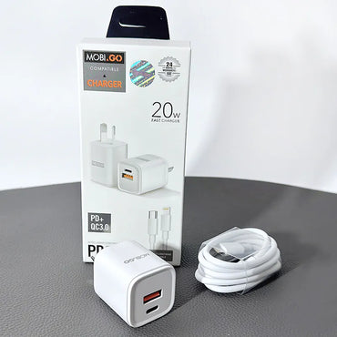 Mobigo PD 20W Wall Charger with Type-C to lightning cable TCS2081ACLC