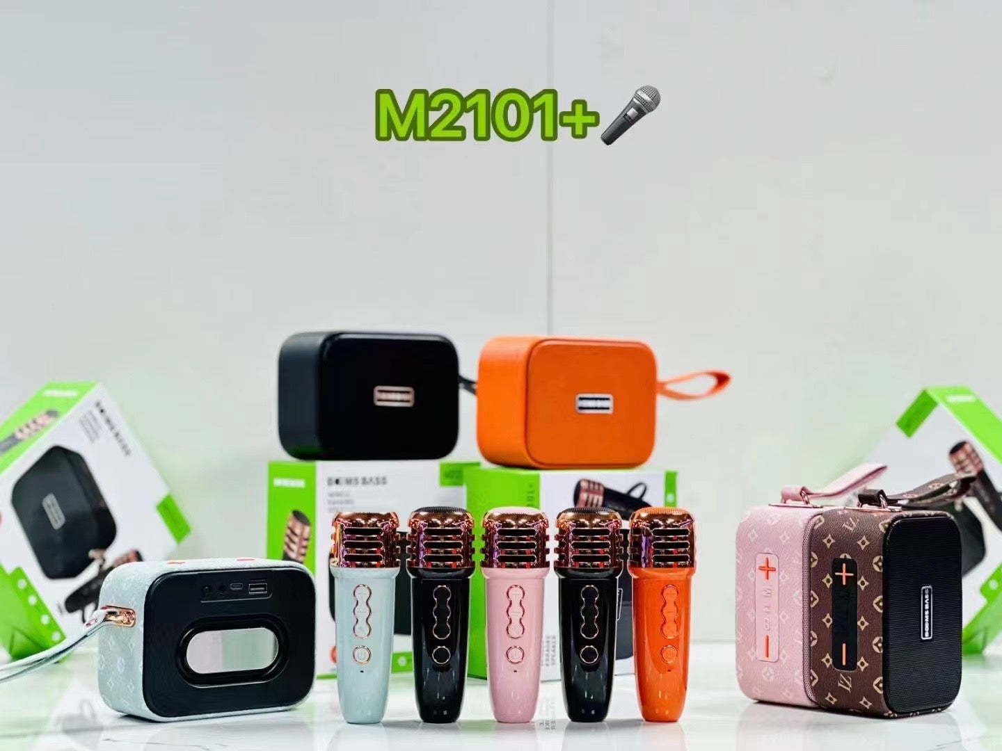 BOOMS BASS M2101+ Portable Handheld Wireless Karaoke Speaker Bluetooth Speaker