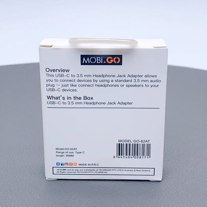 Mobigo 12cm Type-C to 3.5mm Aux headphone jack adapter GO62AT