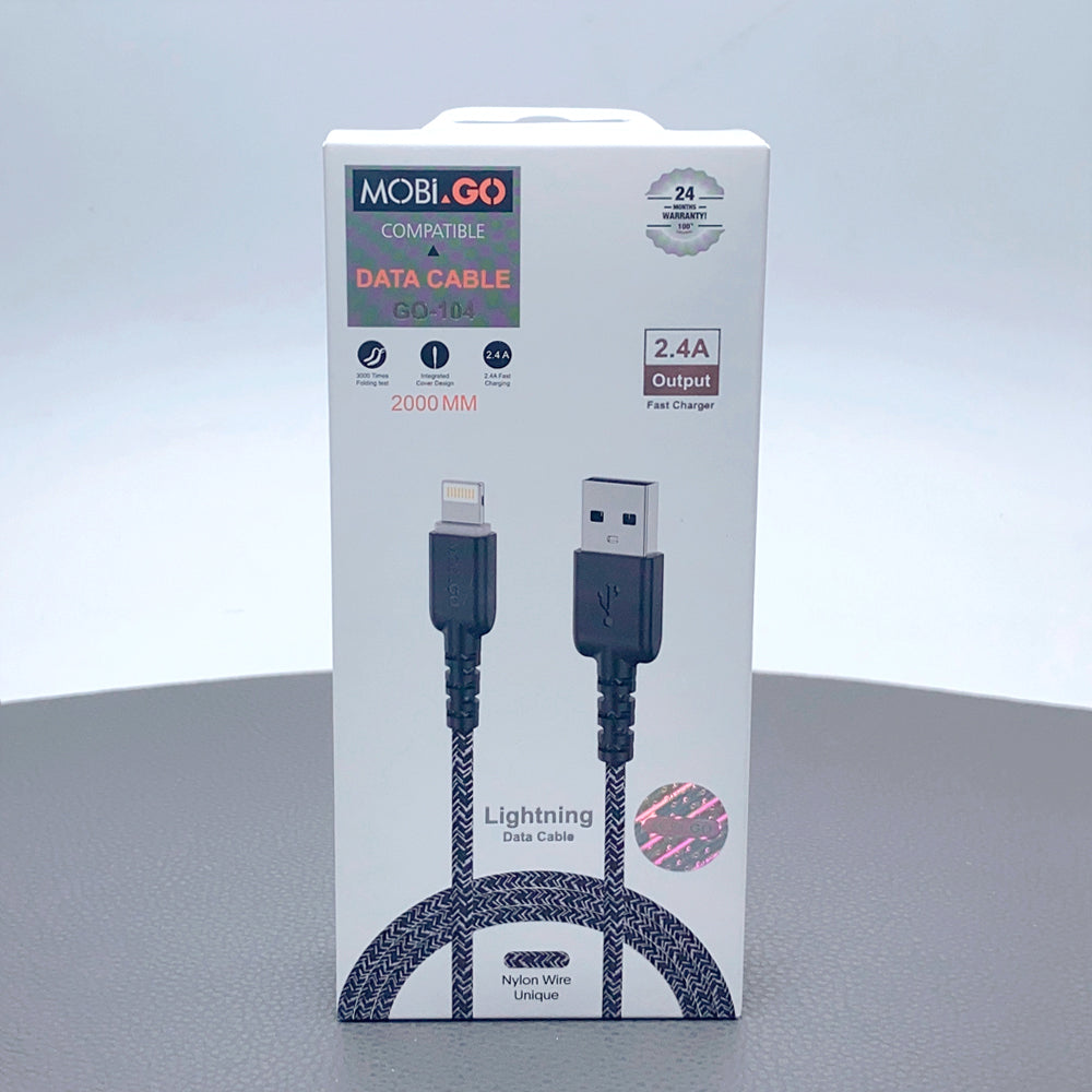 Mobigo 2m nylon fast lightning cable GO104