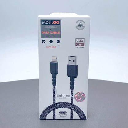 Mobigo 2m nylon fast lightning cable GO104