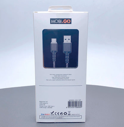 Mobigo 3m nylon Type-C cable GO107