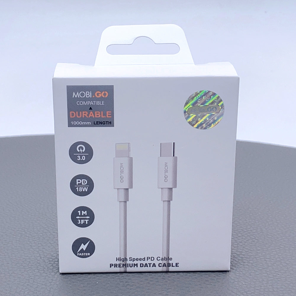 Mobigo 1m 18W PD Type-C to Lightning cable 201LC