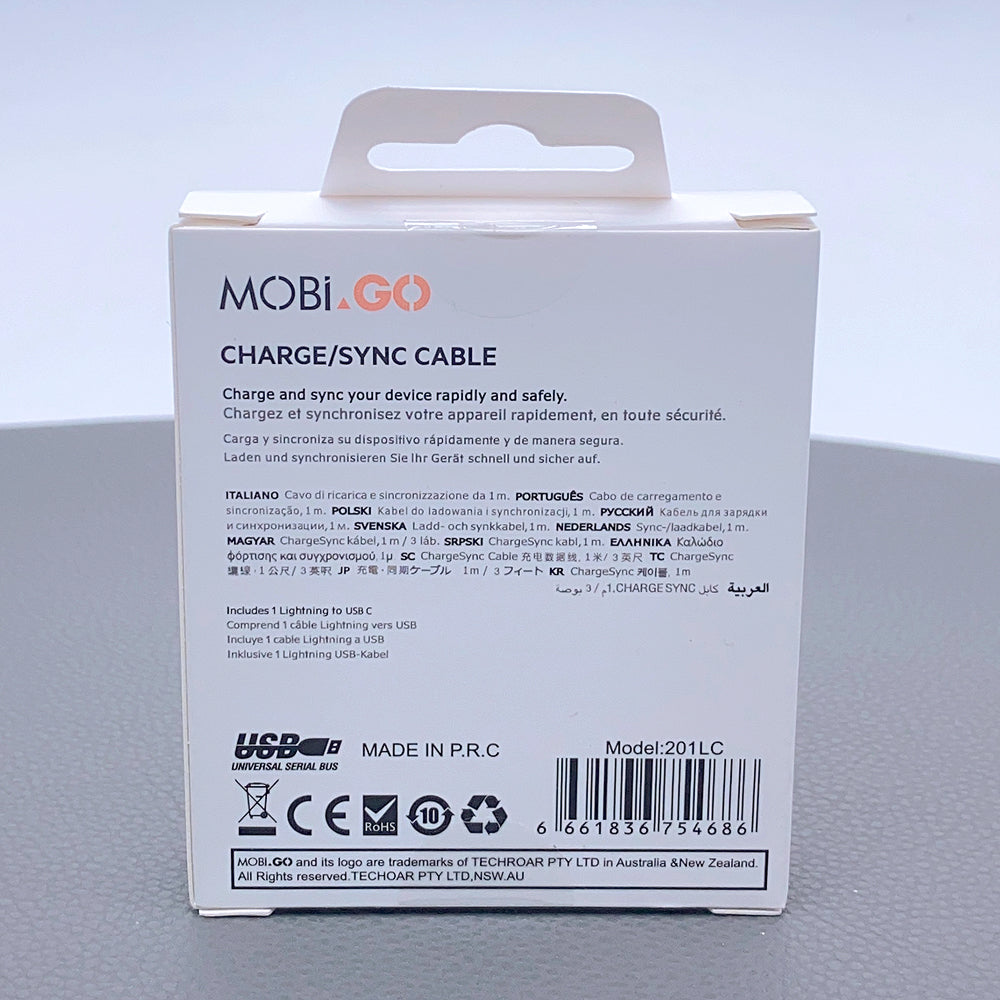 Mobigo 1m 18W PD Type-C to Lightning cable 201LC