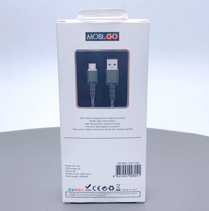Mobigo 2m nylon fast type-c cable GO106