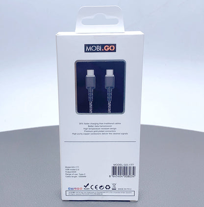 Mobigo 1m PD 65W Type-C to Type-C cable GO1TT