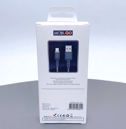 Mobigo 1m nylon lightning cable GO101