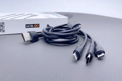 Mobigo 1.2m 3 in 1 cable GO3TLM