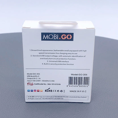 Mobigo 2.1A fast wall charger GO306