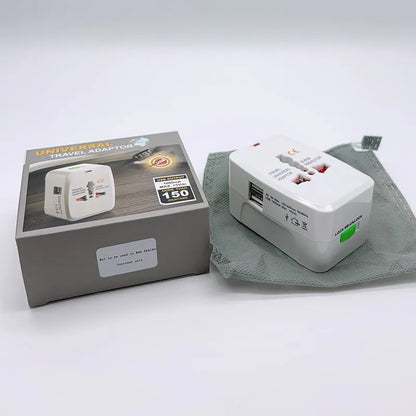 All in one universal travel adaptor with 1000 ma usb(grey box)