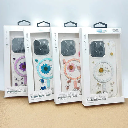 Iphone 15 plus /14 plus 6.7 Kinglink Real Flower Blossom MagSafe case