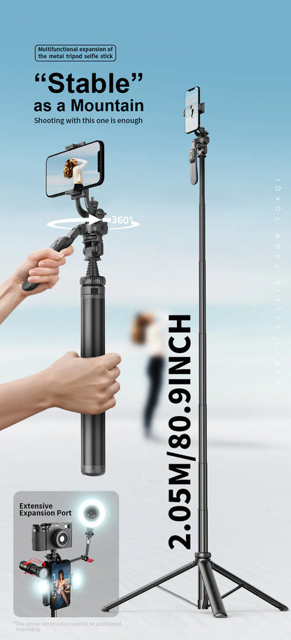 LONG 2m Stable Selfie Stick Tripod C05