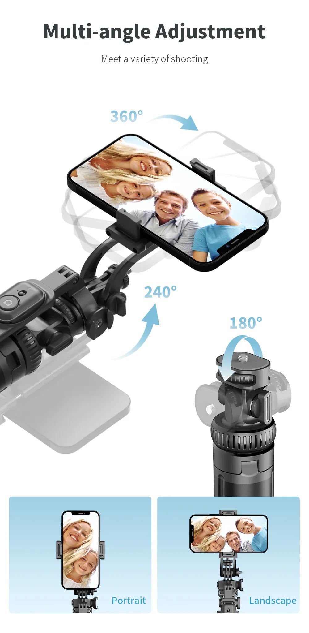 LONG 2m Stable Selfie Stick Tripod C05