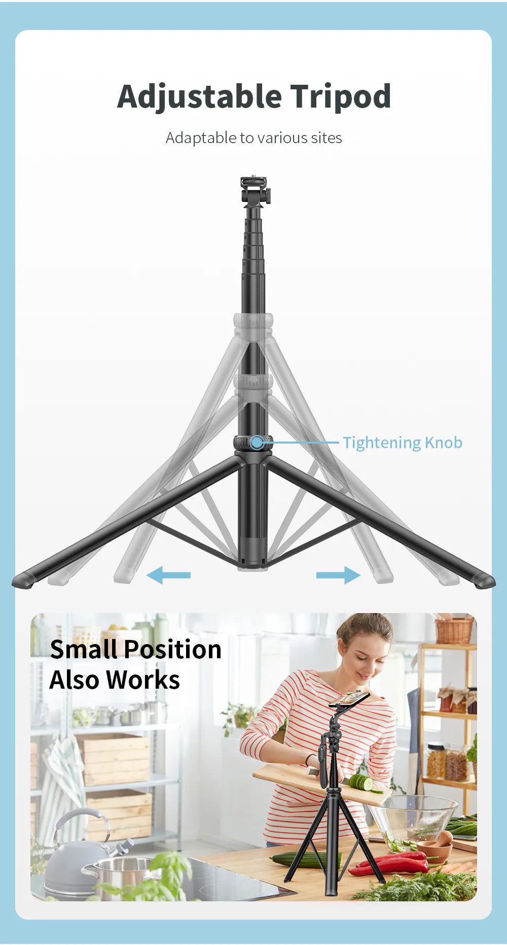 LONG 2m Stable Selfie Stick Tripod C05