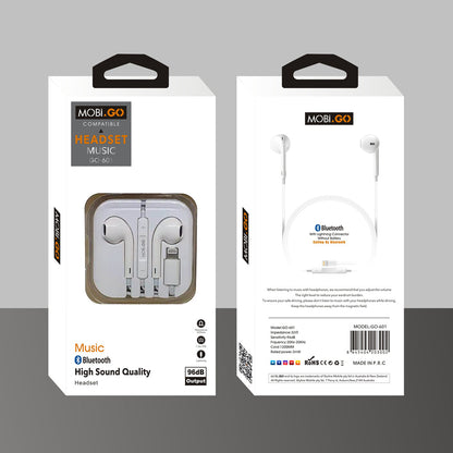 Mobigo wireless bluetooth earphone with lightning connector GO601