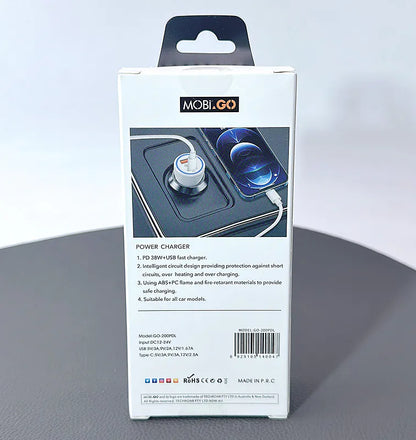 Mobigo PD 38W car charger with Type-C to Lightning cable GO200PDL