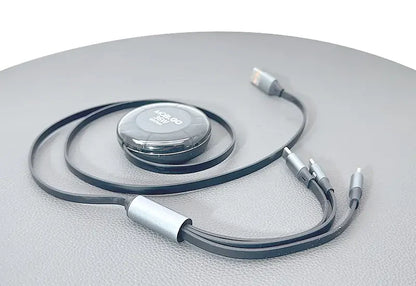 Mobigo 1m 6A 3 in 1 Retractable Charging Cable GO2TLM