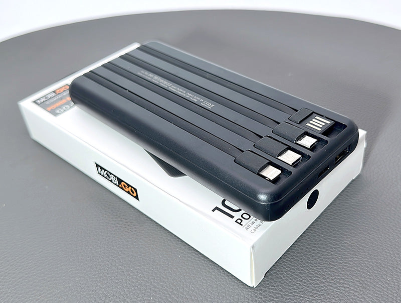 Mobigo 10000 mah MagSafe power bank with micro TYPE-c Lightning cable GO506