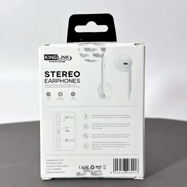 Kinglink Stereo Plug & Play Earphones KL016 (No Bluetooth Required)