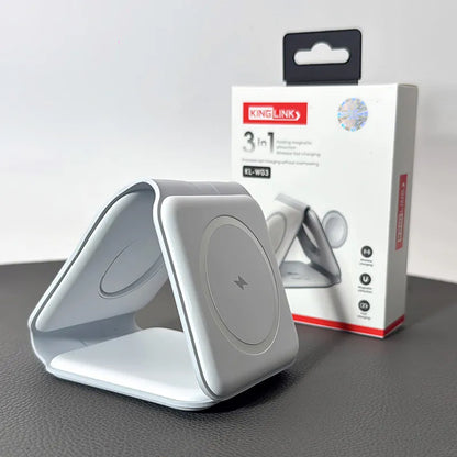 Kinglink 3 in 1 Folding Magnetic Attraction Wireless Charging Station KLW03