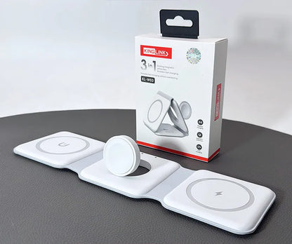 Kinglink 3 in 1 Folding Magnetic Attraction Wireless Charging Station KLW03