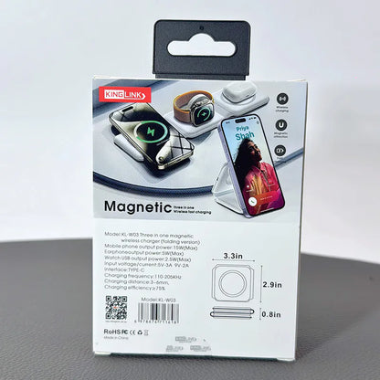 Kinglink 3 in 1 Folding Magnetic Attraction Wireless Charging Station KLW03