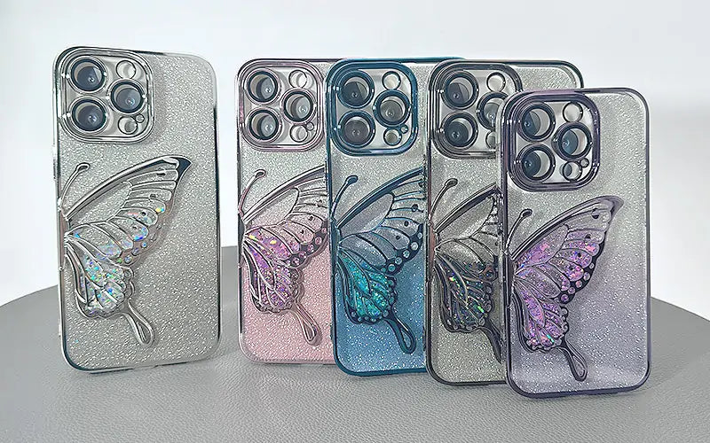 iPhone 16 plus 6.7 Kinglink Glitter Sandy Butterfly case