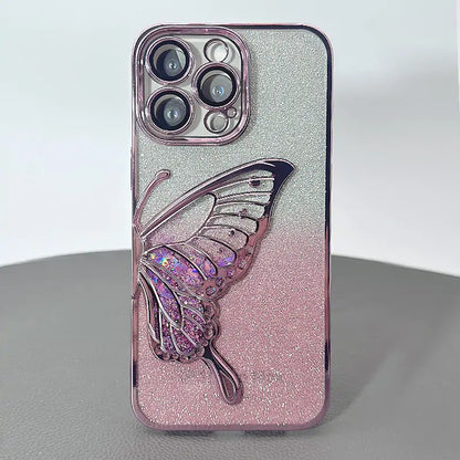 iPhone 16 plus 6.7 Kinglink Glitter Sandy Butterfly case