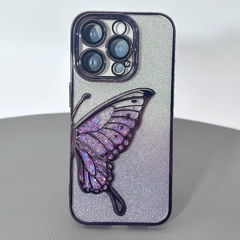 iPhone 16 plus 6.7 Kinglink Glitter Sandy Butterfly case